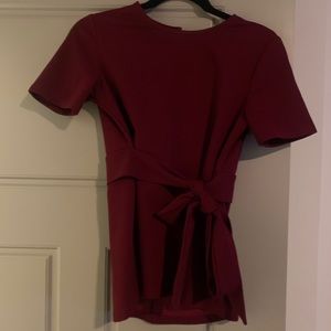 Short sleeve business top (dark red)